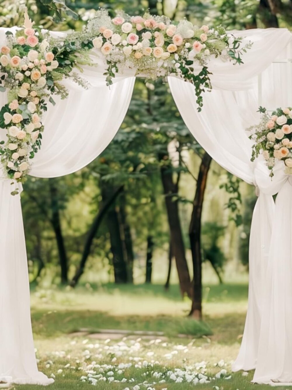 Ivory Wedding Arch Draping Fabric Sheer Chiffon Fabric for Draping